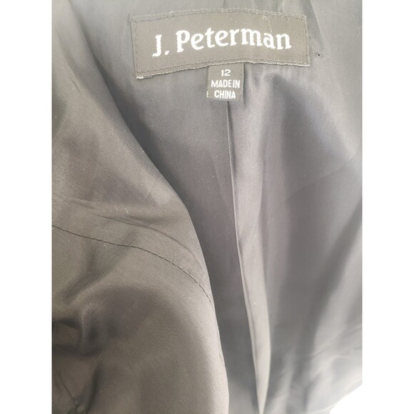 Vtg J Peterman Women’s 12 Double Breasted Velvet Cashmere Blazer Black Old Money - Picture 11 of 16